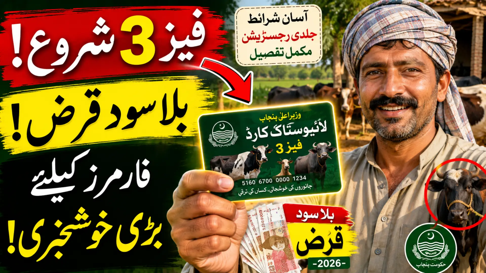 CM Punjab Livestock Card Phase 3 Registration 2026 Starts – Interest-Free Loans for Farmers 